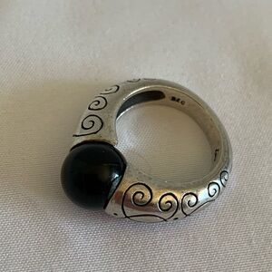 Brighton vintage onyx 925 size 6 ring.
